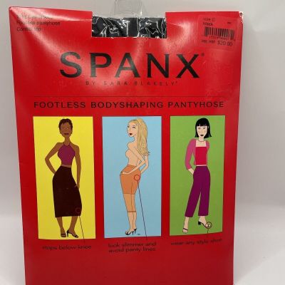 Spanx By Sara Blakey Footless Control Top Size C Black Bodyshaping Pantyhose