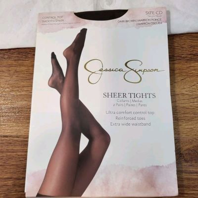 Jessica Simpson Sheer Tights Pantyhose - Size CD - Dark Brown Color 1 Pair