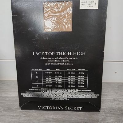 Victoria’s Secret NEW Lace Top Thigh High Stockings Pantyhose Nude  Size A