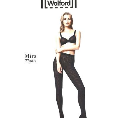 Wolford Mira Dot Print Tights in Sapphire Blue L30909 Size S