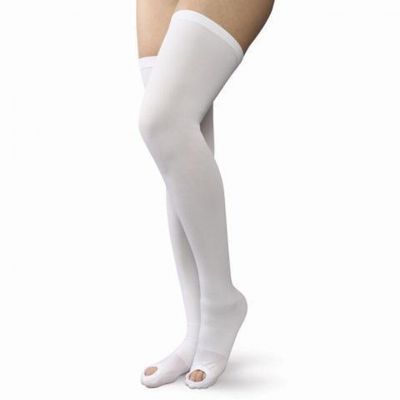 Women's Thigh High 15 - 20 mmHz Compression Support Stockings Inspection Toe