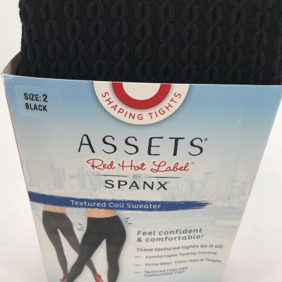 NEW! Assets Red Hot Label Woman’s Sz 2 Spanx Black High Waist Shaping Tights