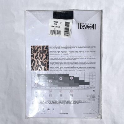 Wolford Womens Small Black Cheetah Print Tights