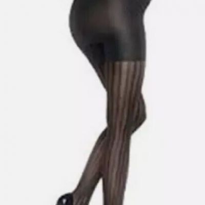 Maternity Spanx Tights Black Opaque Stripe Marvelous Mama Sz 2 New is box