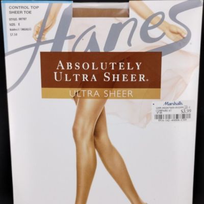 Hanes Absolutely Ultra Sheer Pantyhose Control Top Toe Natural Nylon Hosiery F