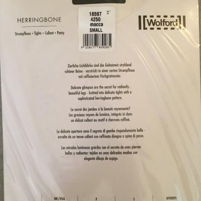 WOLFORD HERRINGBONE TIGHTS/PANTYHOSE MOCCA SMALL