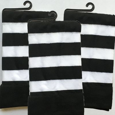 3 Pair of Leg Avenue Opaque Wide Stripe Thigh Hi Stockings (6110)