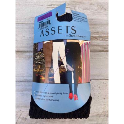 Assets by Sara Blakely Terrific Textured Black Tights SZ 5 A100288