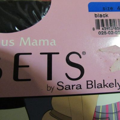 ASSETS by Blakely MARVELOUS MAMA Supportive BLACK MATERNITY PANTYHOSE sz 3 OR 4