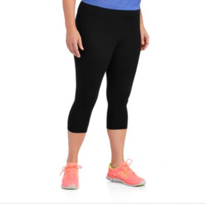 Dasnkin now Women's Plus-Size Dri-More Capri Core Legging Size 1x Color Black