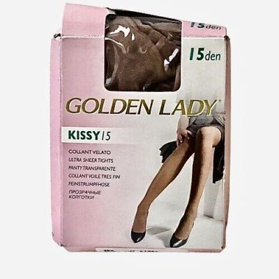 Kissy Golden Lady Ultra Sheer Tights Nylon Hosiery Made in Italy size Medium