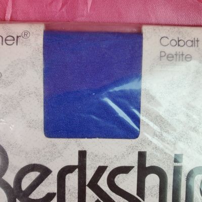 Vtg Berkshire Silky Shimmer Opaque Cobalt Blue Sz Petite Tights 80'S RARE New