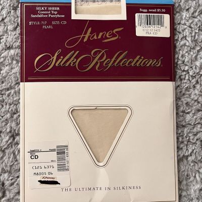 New Hanes Silk Reflections Control Top Pantyhose - Size CD - Pearl