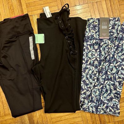 Bundle Of  Leggings- 3 Long Pants w/tags Victoria’s Secret Forever 21 Workout S