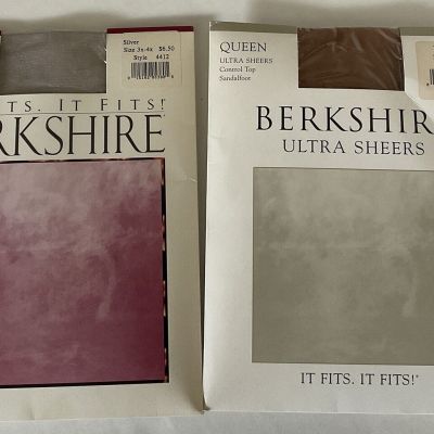 Berkshire Pantyhose, 3X-4X, Silver Shimmers  & Tan De Sol Ultra Sheers
