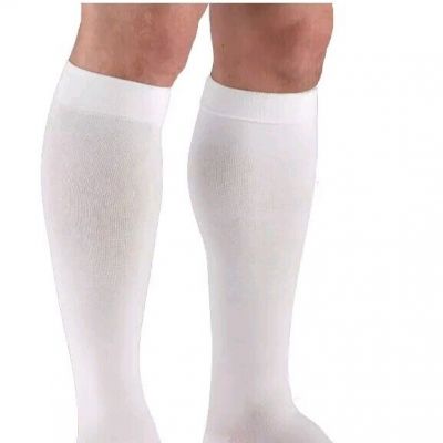 Truform Stockings Knee High Open Toe: 20-30 mmHg L WHITE (0865WH-L)