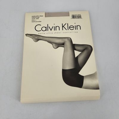 Calvin Klein Matte Ultra Sheer Control Top Pantyhose Sz C 620 Matte Powder