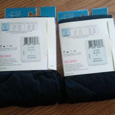 NEW SHEER BREEZE LADY'S TIGHTS in BLACK  w/ COMFORT WAISTBAND BY GILDAN C 5'-5'8