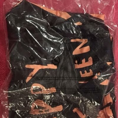 Woman's Happy Halloween Black and Orange Leggings Plus Size 4XL NEW in Package!