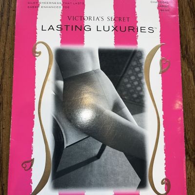 Victoria's Secret Lasting Luxuries Size Large Control-top Pantyhose Charcoal