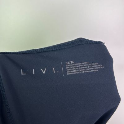 Livi lane bryant cropped capri leggings athletic pants navy blue plus size 34/36