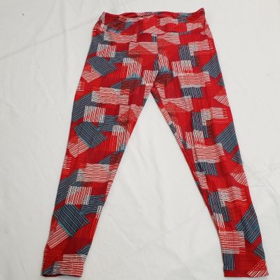 Lularoe Size Tall & Curvy TC Leggings Red White Blue