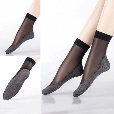 10 Pairs Ankle Socks Solid Color Cool Anti-snagging See Through Sock Short