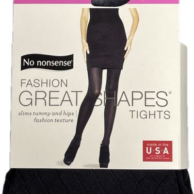 No Nonsense Fashion Great Shapes Tights Diamond Black LARGE NEW IN PACKAGE