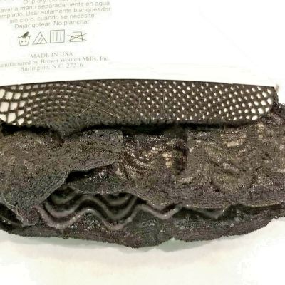 Simply Basic Black Fishnet Thigh Highs One Size NIP