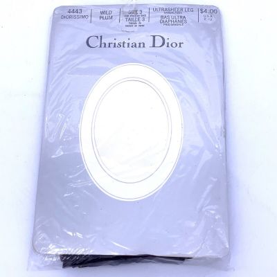 Vintage ~ CHRISTIAN DIOR-Diorissimo 4443 Ultrasheer Pantyhose  Wild Plum Size 3