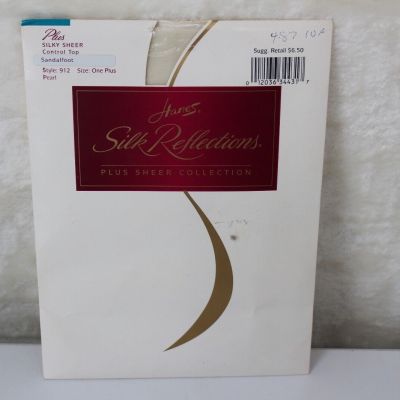 Hanes Silk Reflections Control Top Reinforced Toe Pantyhose One Plus Pearl