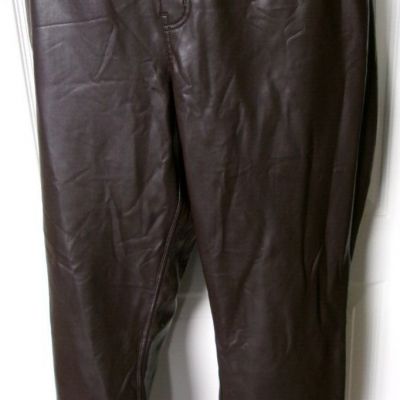 Hue Leatherette Mid-rise Legging Style U21253H Size XL Espresso