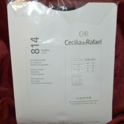 CDR Cecilia De Rafael Anders fashion tights BLACK Pantyhose Tall /MED/LARGE G4