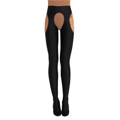 US Women's Full Pantyhose High Waisted Tights Long Stockings Cutout Sides Pants