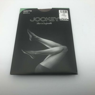 Jockey Control Top Panty Hose Coffee B-Medium Sheer Leg Reinforced Toe NOS Vtg