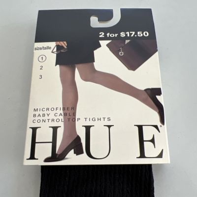 Hue Microfiber Baby Cable Control Top Tights Black Size 1