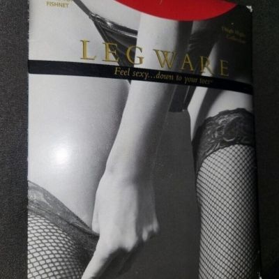 Frederick's White S Thigh High Pantyhose Stocking Lace Top Fishnets Leg Ware