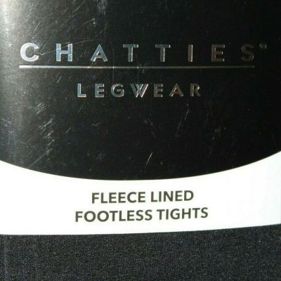 Chatties Women's Black Fleece Lined Footless Tights Legwear Pick Your Size