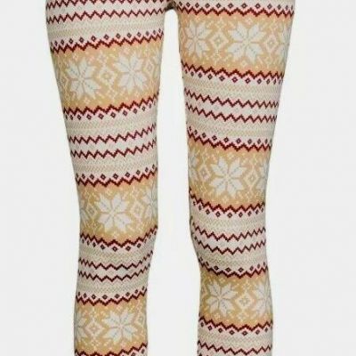 Time and True High Rise Fitted Leggings Size XL (16-18) NWT Fairisle