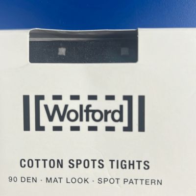 NWT WOLFORD Cotton Spots Cotton 90 denier Tights M