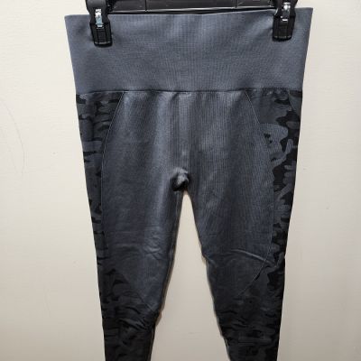Zyia Active Gray Camo Compression Stretch Athletic Workout Leggings Large LG