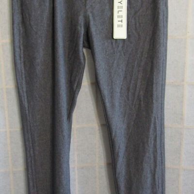 NWT Yelete Marled Gray Jeggin Fitted Legging Polyester/Cotton Blend Women Size L