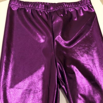 NEW WITH TAGS: Women's Fornia Brand Shiny Pink Metallic Leggings - Small Juniors