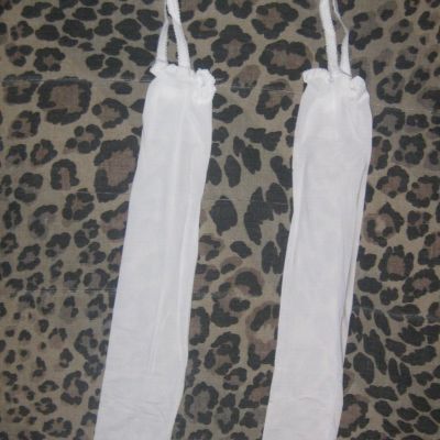 Lace top semi-sheer solid suspender tights white nip goth cyberpunk