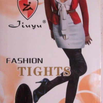 (2) Womens Black Nylon Pantyhose Tights One Size 120 Denier Semi-Opaque Floral