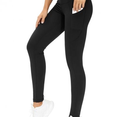 Thick High Waist Yoga Pants with Pockets, Tummy Control Workout Running Yoga ...