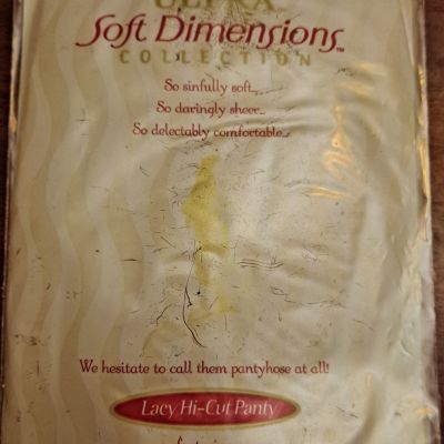 Ultra Soft Dimensions Lacy Hi-Cut Panty Pantyhose, Size Xtra Tall, Nude