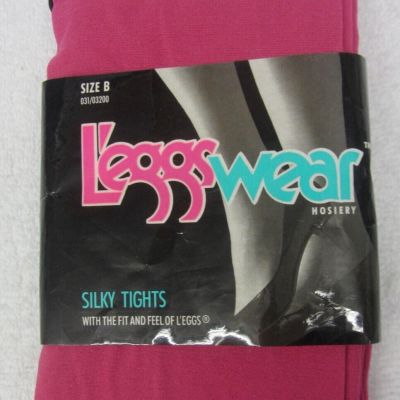 NOS Leggs Wear Silky Tights NIP Hot Pink Size B vintage