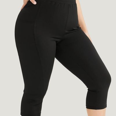 BloomChic Women's Plain Skinny Pocket Cropped Leggings Black Size 30/6X NWT