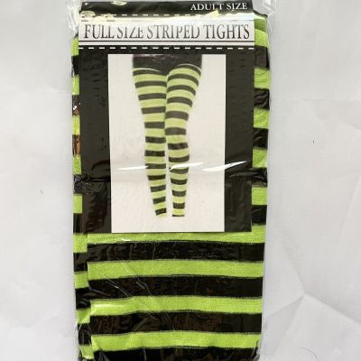 Green & black striped pantyhose tights adults Halloween Costume One size